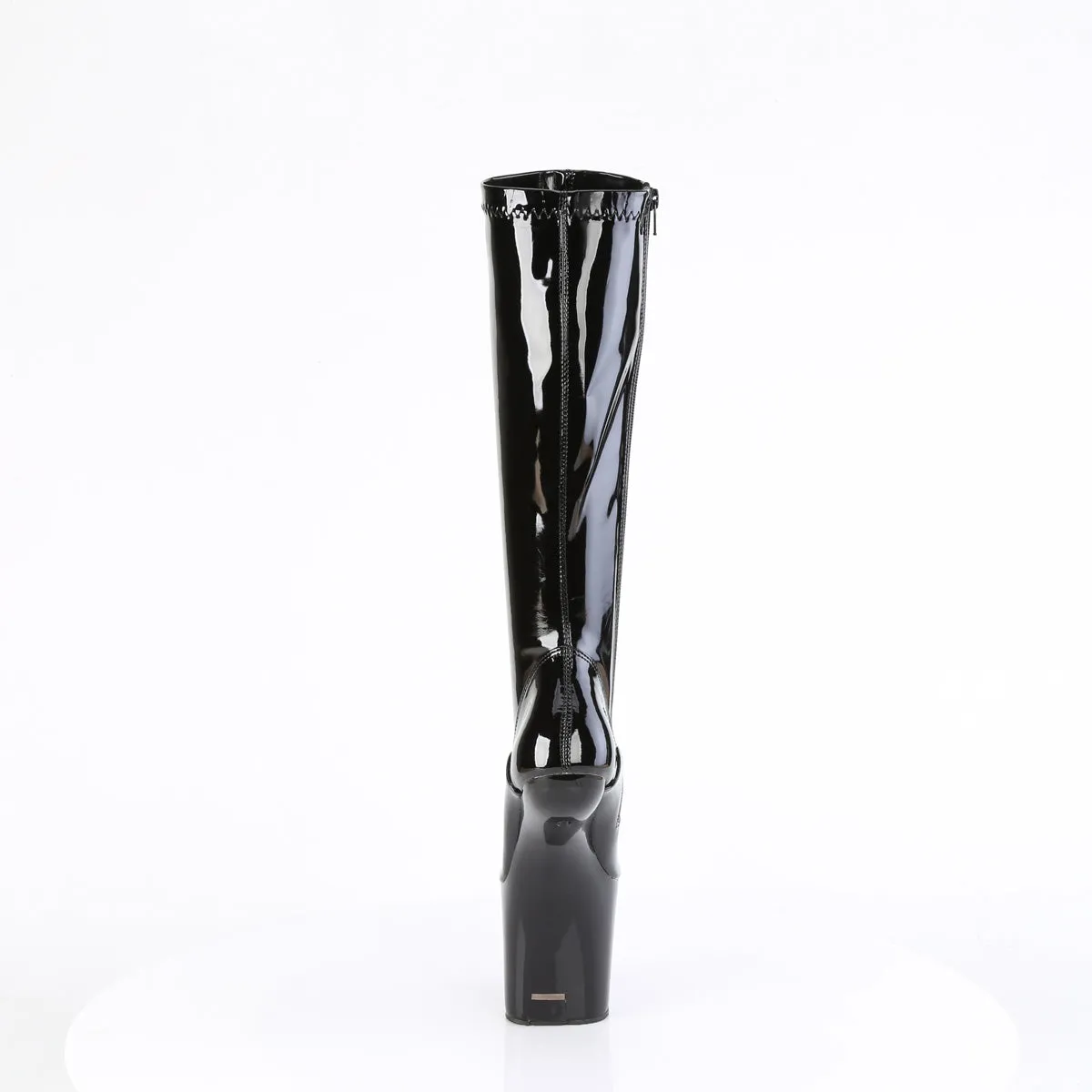 8 Inch Heelless CRAZE-2000 Black Stretch Patent