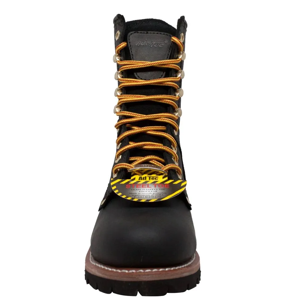 'AdTec' Men's 9" WP Logger Steel Toe - Black