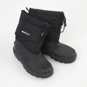 Alpine Men 10 44 Winter Boots Black Padded Waterproof Snowsport Zipper