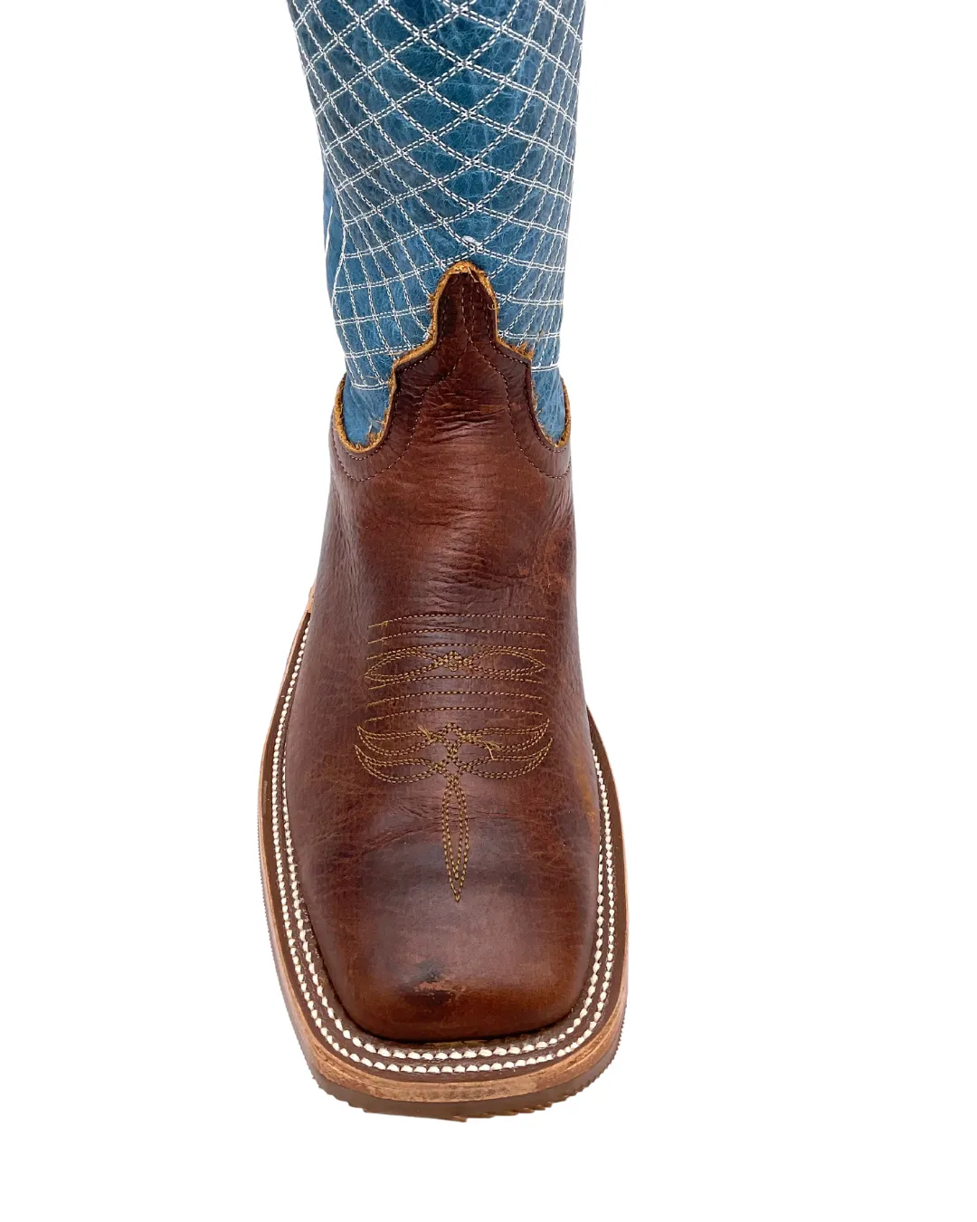 'Anderson Bean' Men's 13" Western Square Toe - Bison / Blue Lava