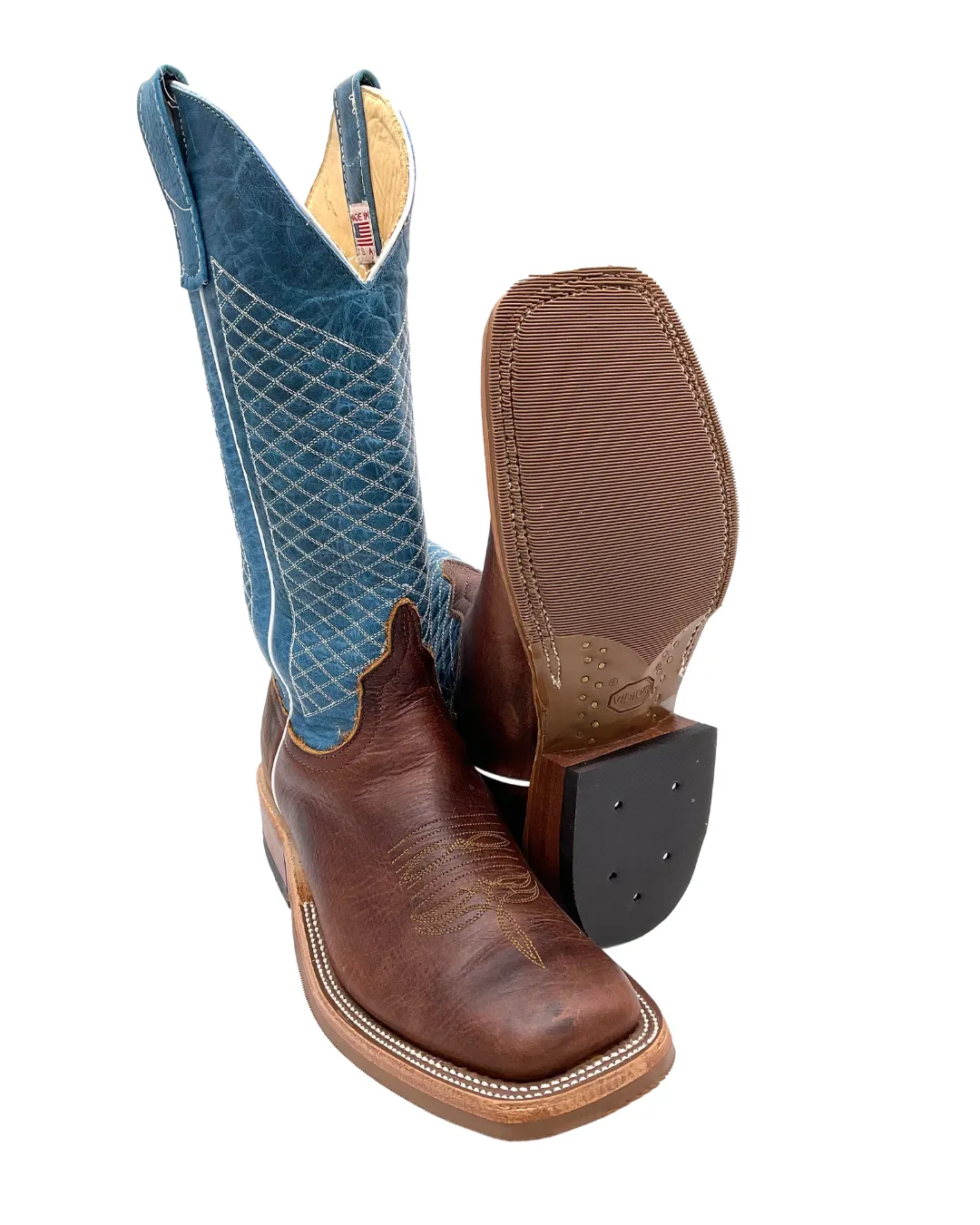 'Anderson Bean' Men's 13" Western Square Toe - Bison / Blue Lava