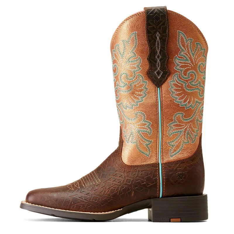 'Ariat' Women's 11 Women's Round Up Western Square Toe - Toasted Blanket / Copper Glow