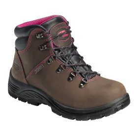 'Avenger' Women's EH WP Steel Toe - Brown / Bright Pink