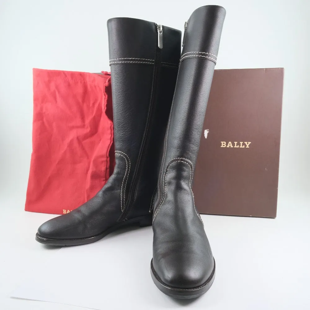 BALLY boots 3490432 Calfskin Brown Knee-high boots Women 35E Used Authentic