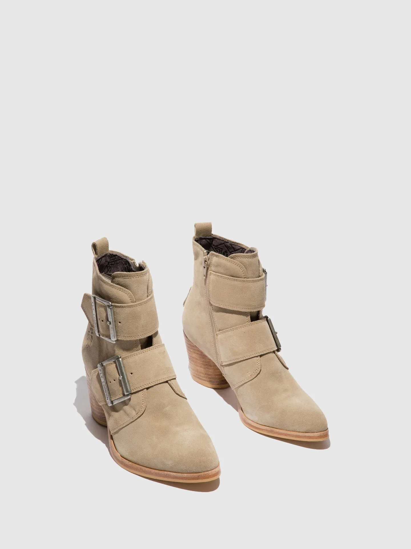 Buckle Ankle Boots ARIA827FLY SUEDE CREME