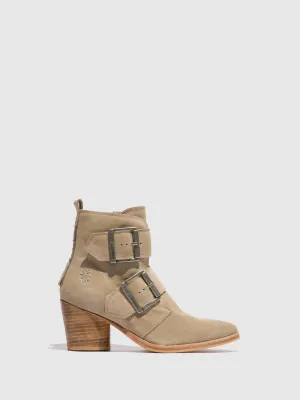 Buckle Ankle Boots ARIA827FLY SUEDE CREME