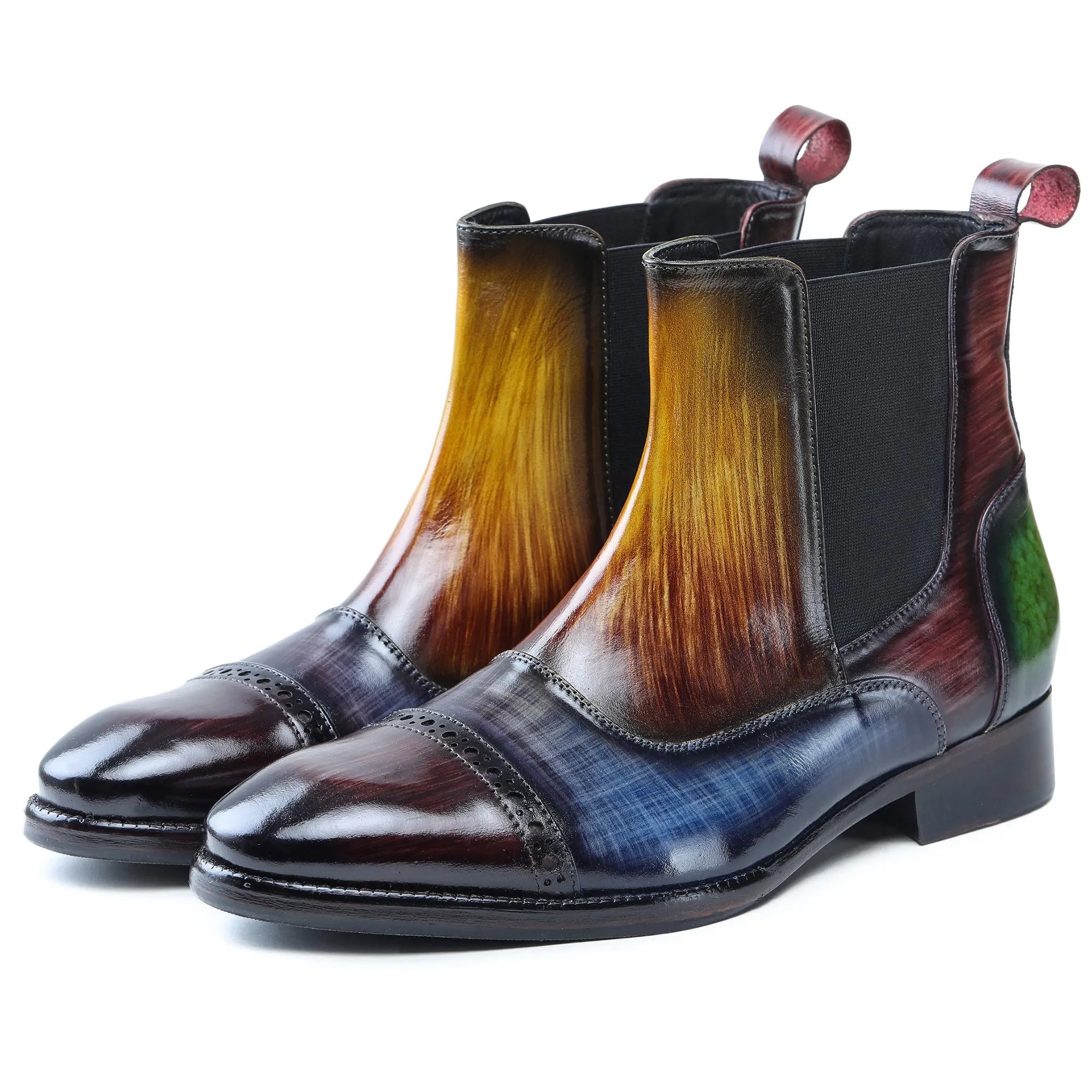 Captoe Chelsea Boots- Multicolor