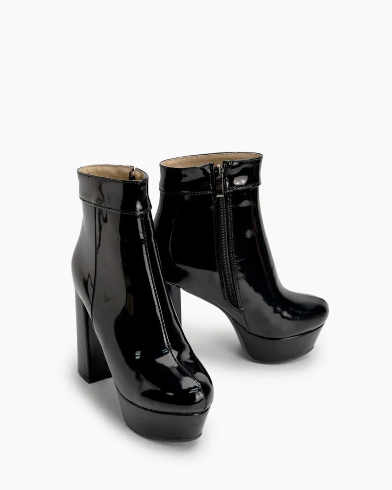 Chunky High Heel Elastic Ankle Heel Party Boots