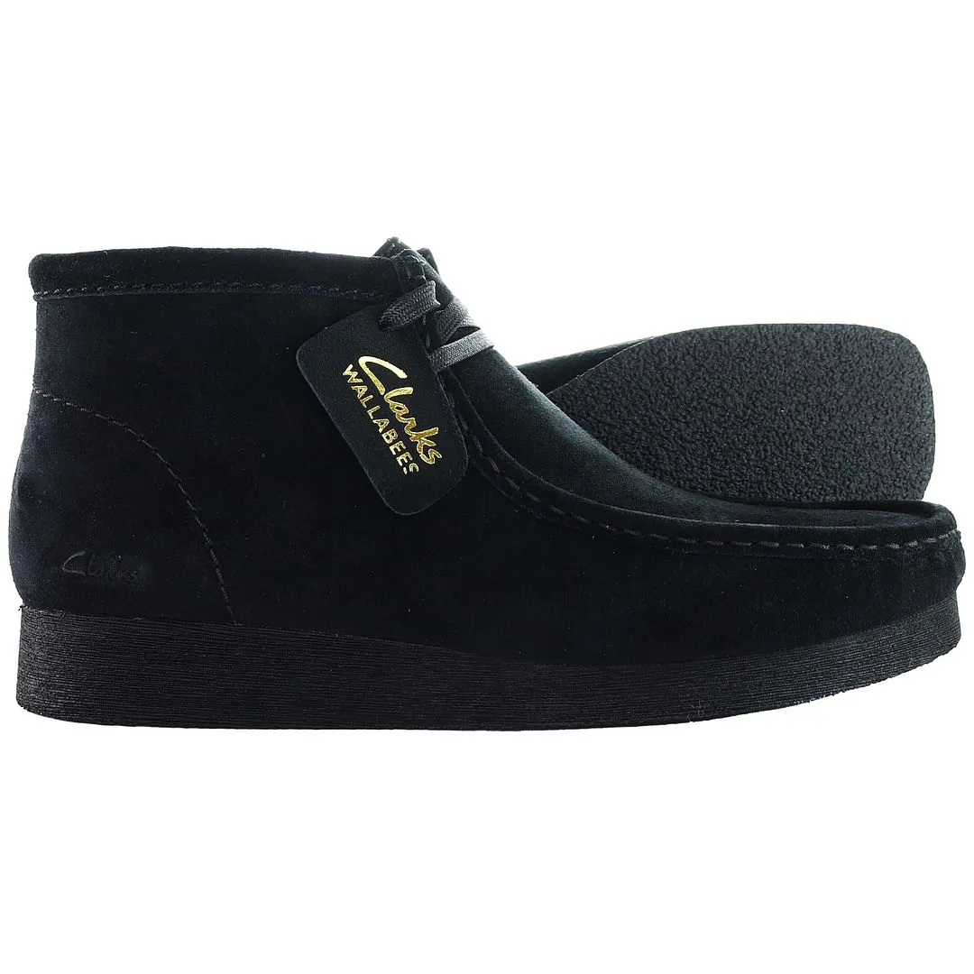 Clarks Wallabee Womens Black Boots