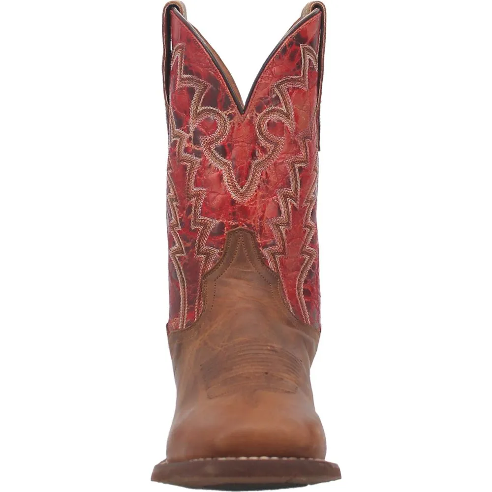 'Dan Post' Men's 11" Killeen Western Square Toe - Tan / Red