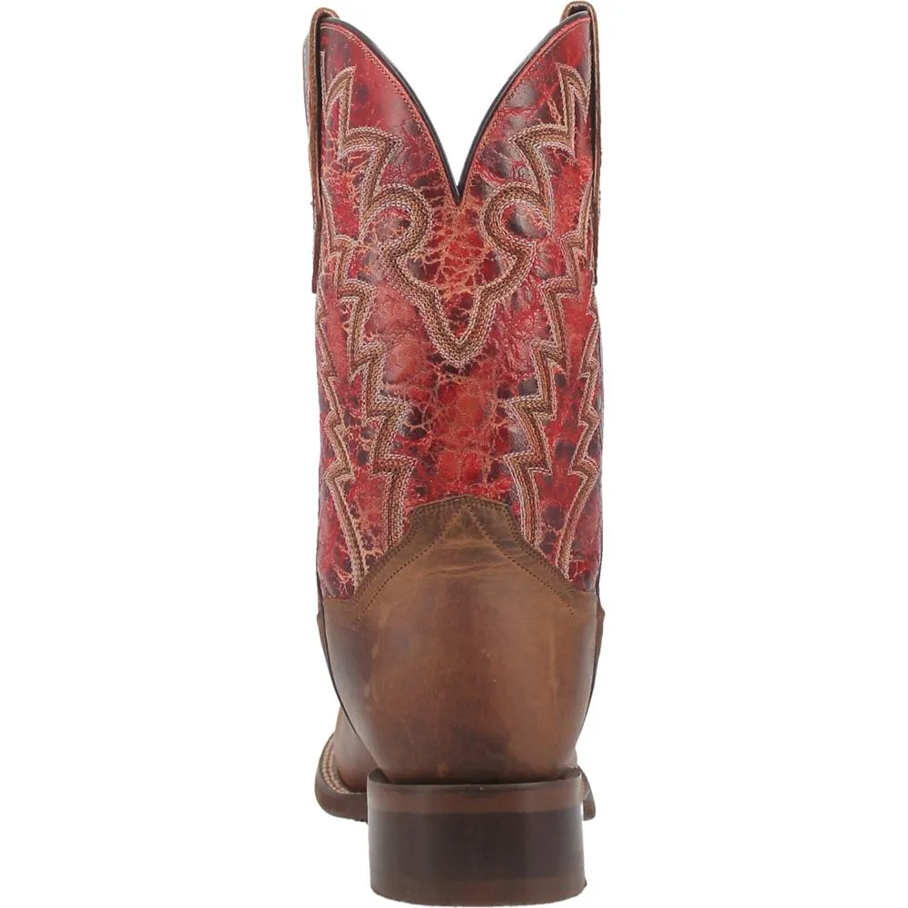 'Dan Post' Men's 11" Killeen Western Square Toe - Tan / Red