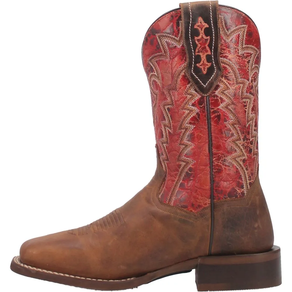 'Dan Post' Men's 11" Killeen Western Square Toe - Tan / Red