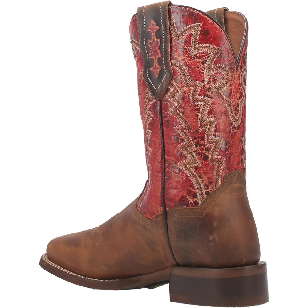 'Dan Post' Men's 11" Killeen Western Square Toe - Tan / Red