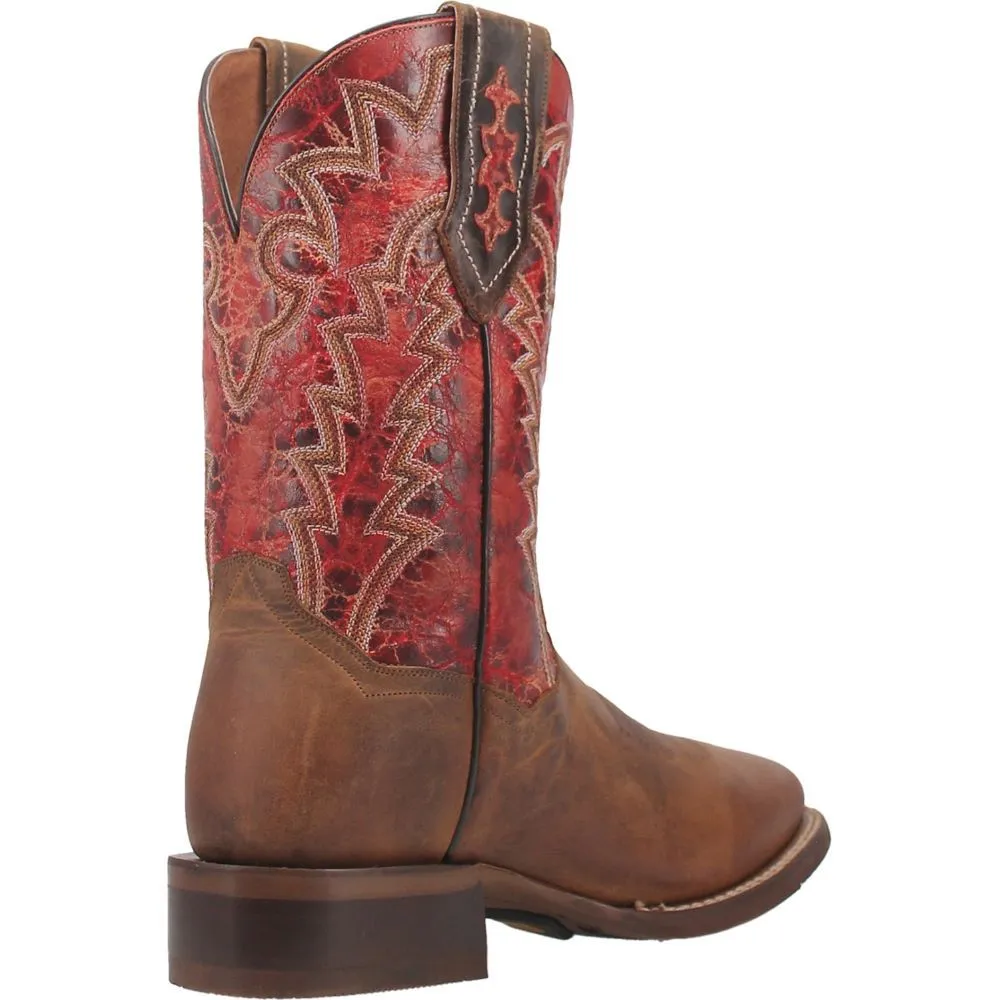 'Dan Post' Men's 11" Killeen Western Square Toe - Tan / Red