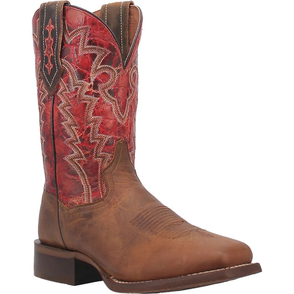 'Dan Post' Men's 11" Killeen Western Square Toe - Tan / Red