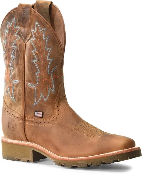 'Double H' Men's 11" Aberdeen EH SR Western Work - Brown