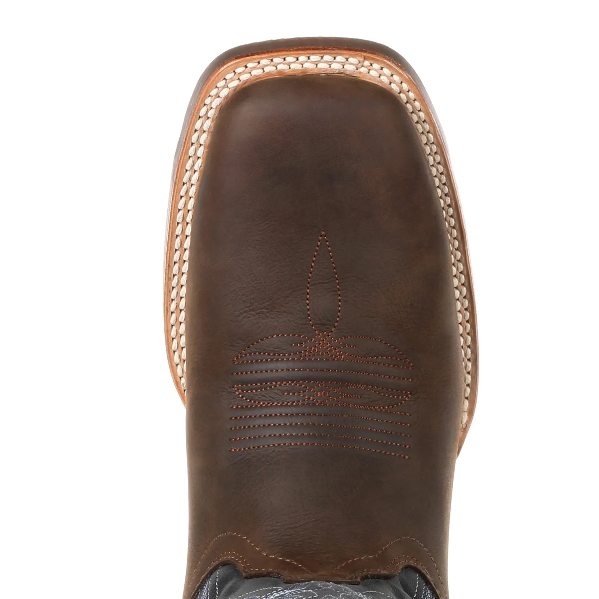 'Durango' Men's 12" Rebel Pro Denim Blue Western Square Toe - Brown / Denim