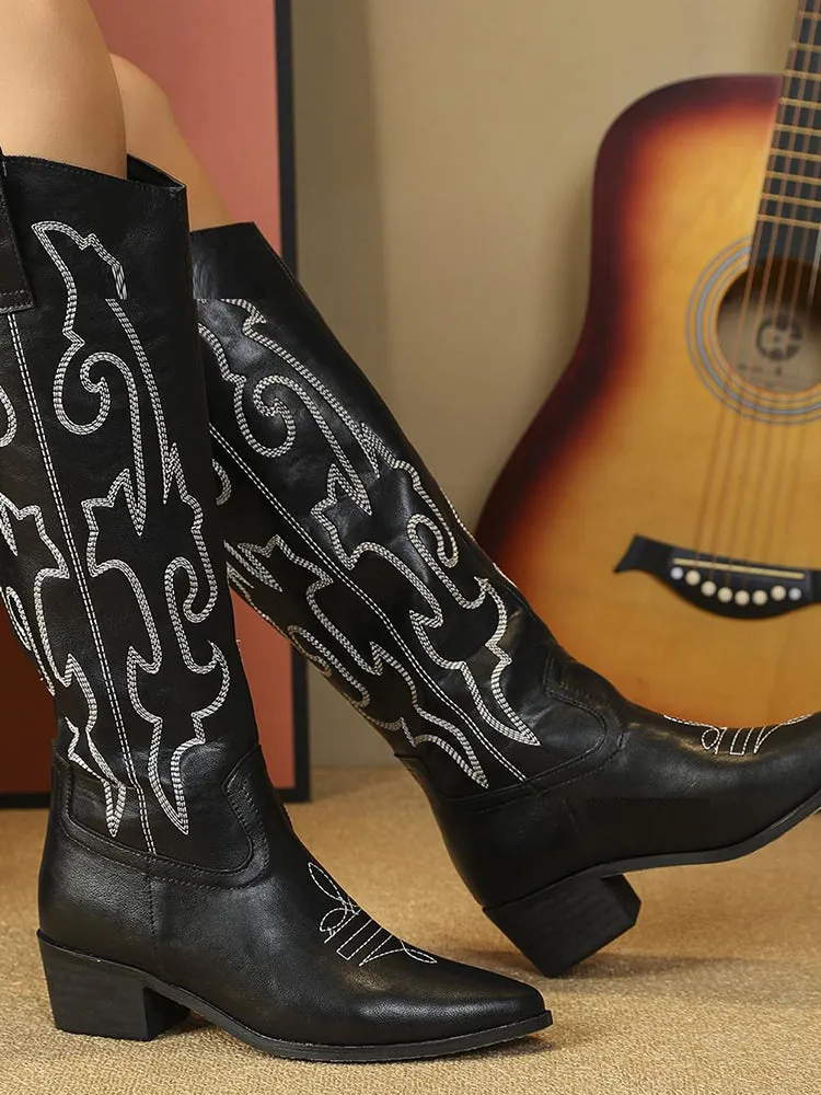 Embroidery Cowboy Cowgirl Boots For Women  Western Boots