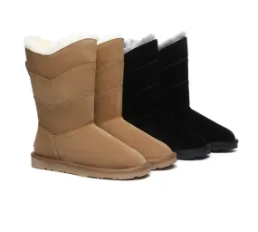 EVERAU® UGG Boots Women Premium Australian Sheepskin Wool Tall Swanston 3 Panel