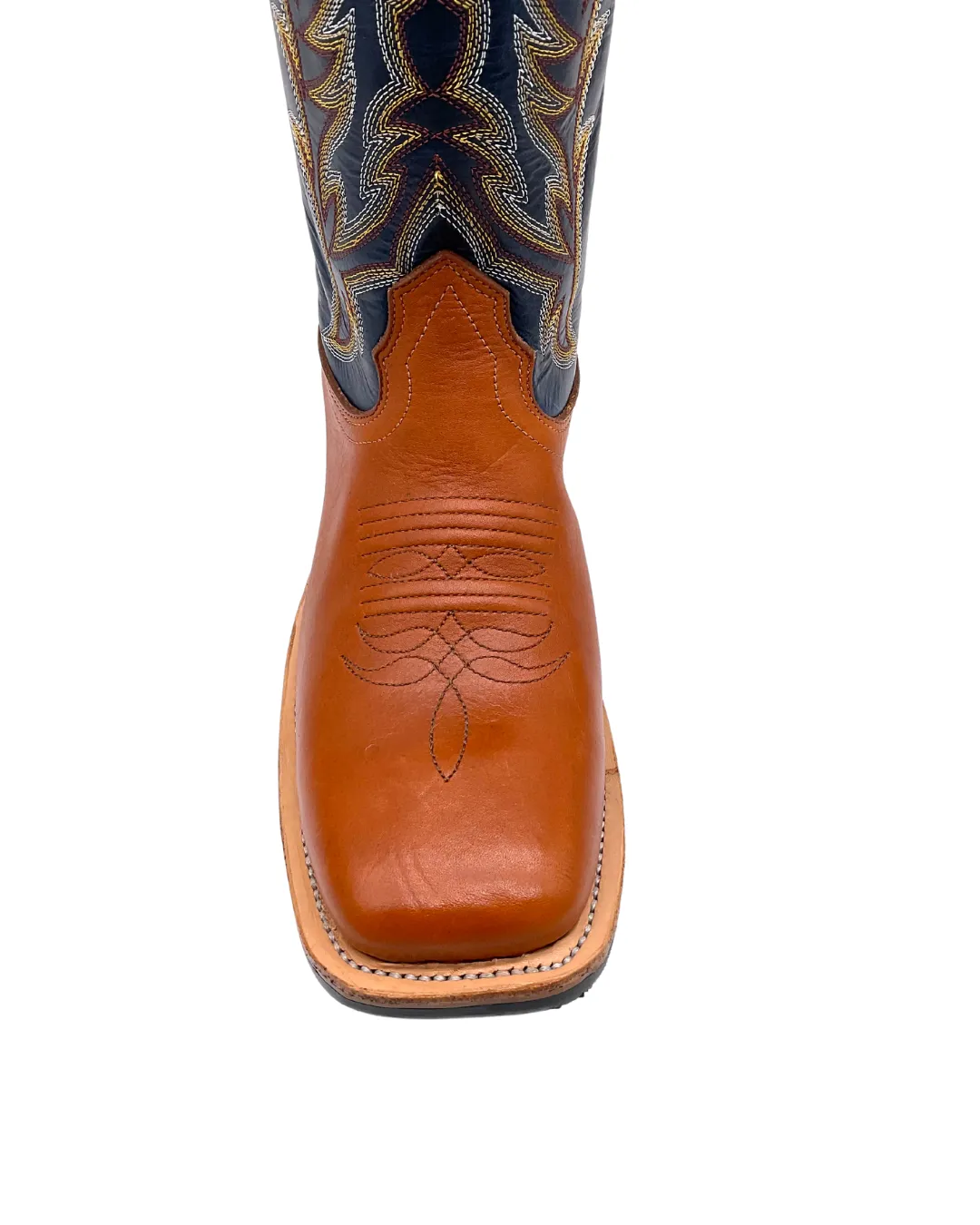 'Fenoglio Boots' Men's 13" Boomer Western Square Toe - Russet / Blue