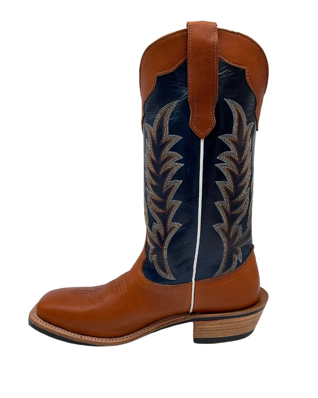 'Fenoglio Boots' Men's 13" Boomer Western Square Toe - Russet / Blue