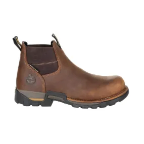 'Georgia Boot' Men's 4" Eagle One EH WP Chelsea Soft Toe - Brown