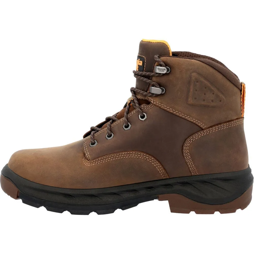 'Georgia Boot' Men's 6" Over Time EH WP Soft Toe - Brown