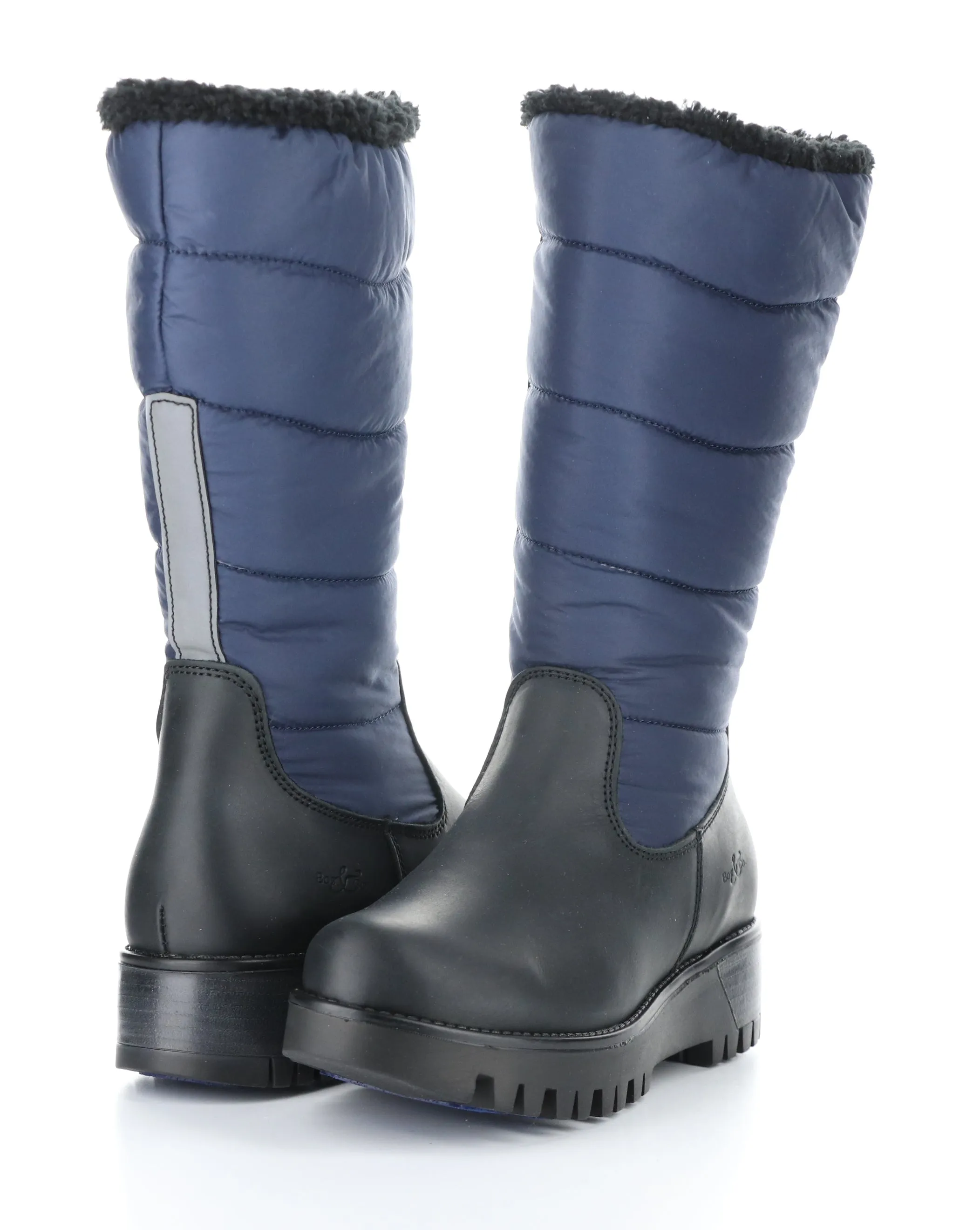 GRACEN PRIMA BLACK/NAVY Round Toe Boots