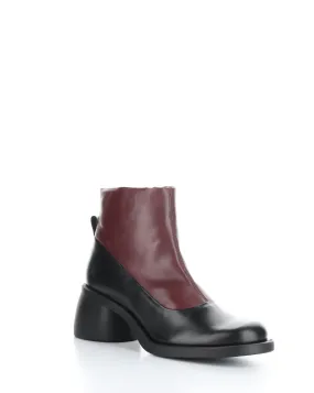 HINT003FLY 002 BLACK/WINE Round Toe Boots