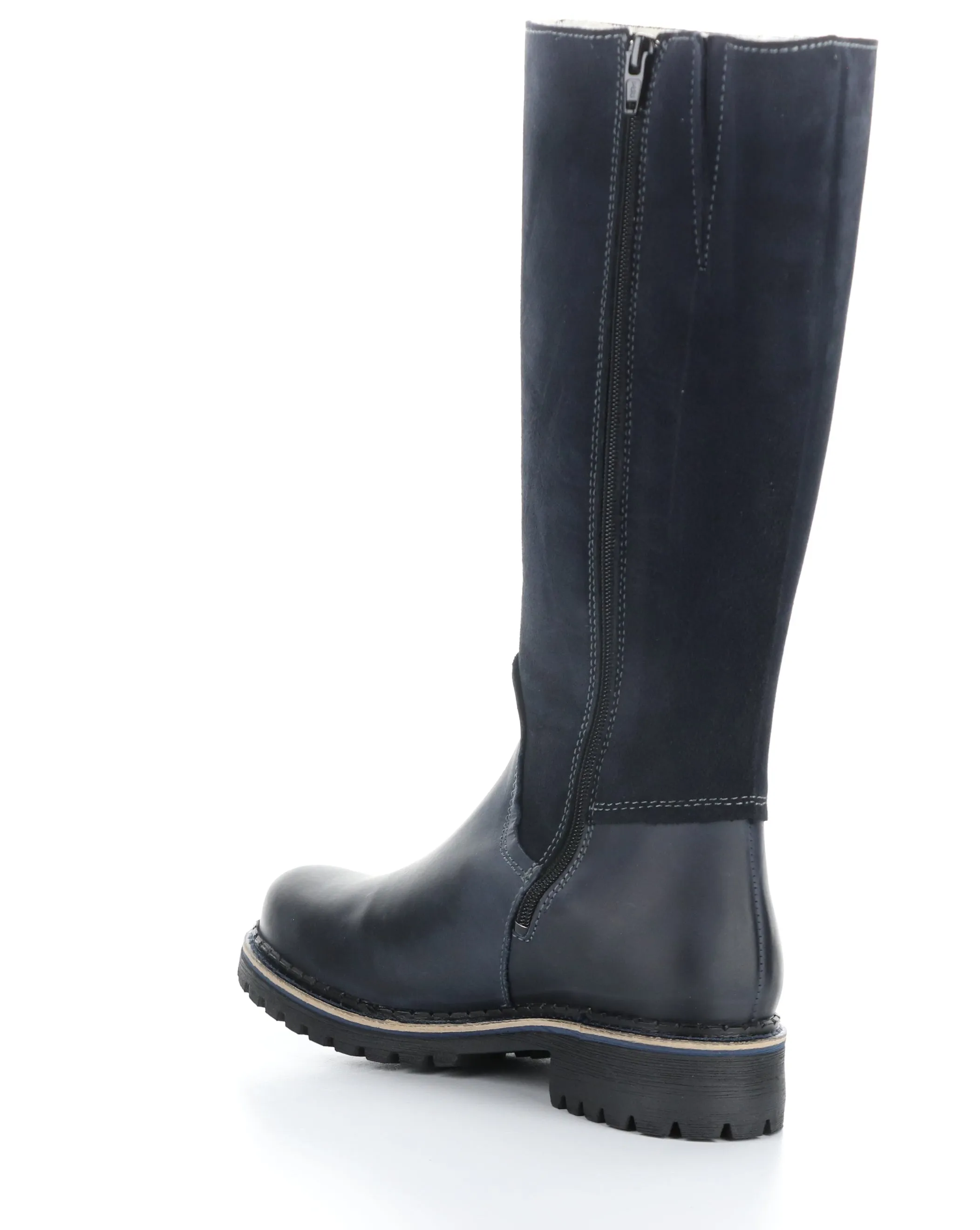 HUDSON NAVY Round Toe Boots