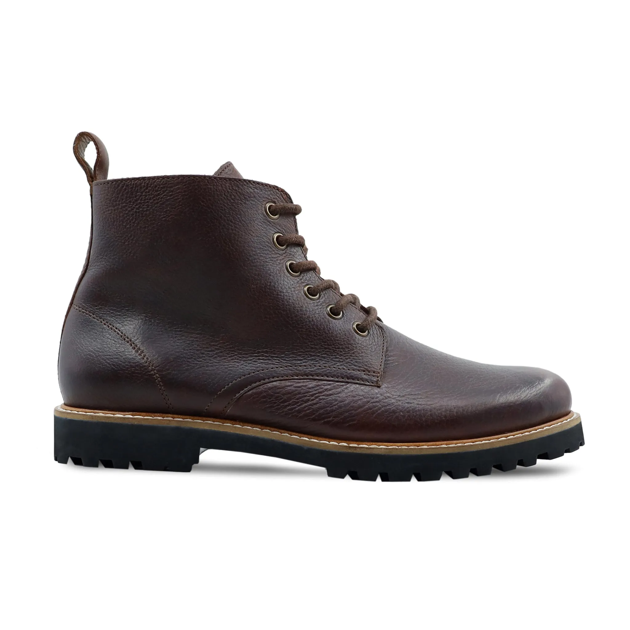 Ironb - Men's Dark Brown Pebble Grain Boot