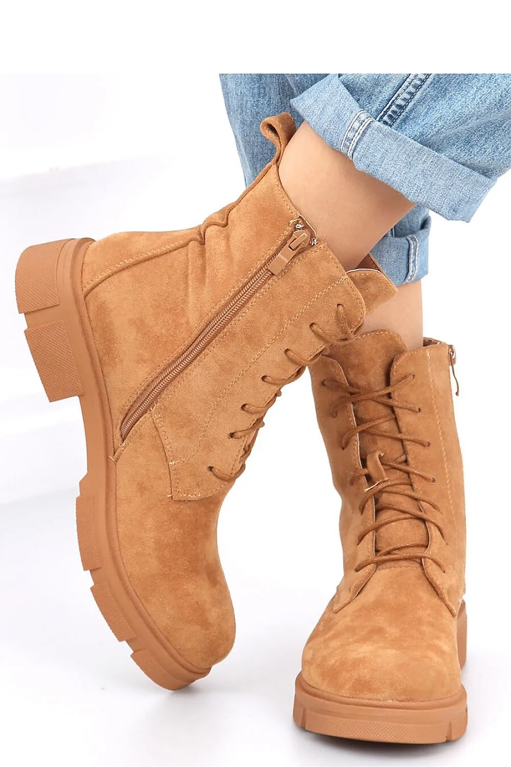 Lace-Up Bootie Brown