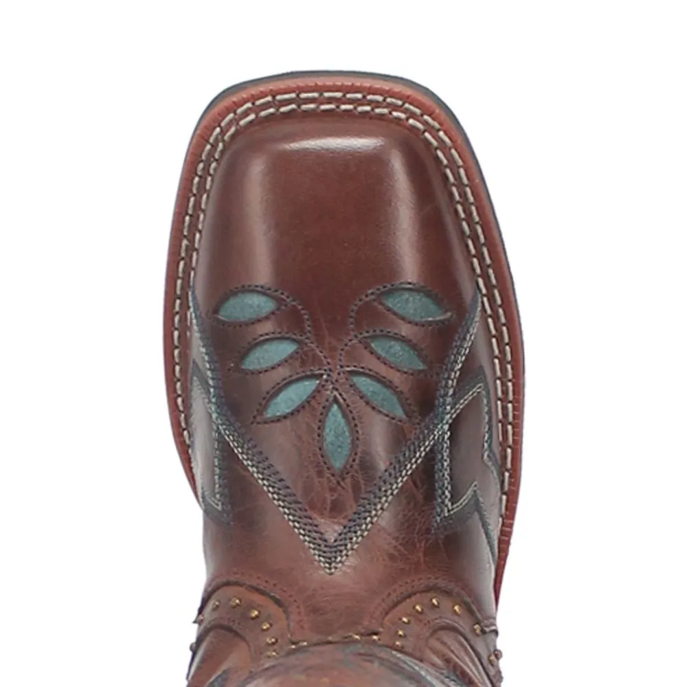 'Laredo' Women's 11 Gillyann Western Square Toe - Dark Brown