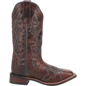 'Laredo' Women's 11 Gillyann Western Square Toe - Dark Brown