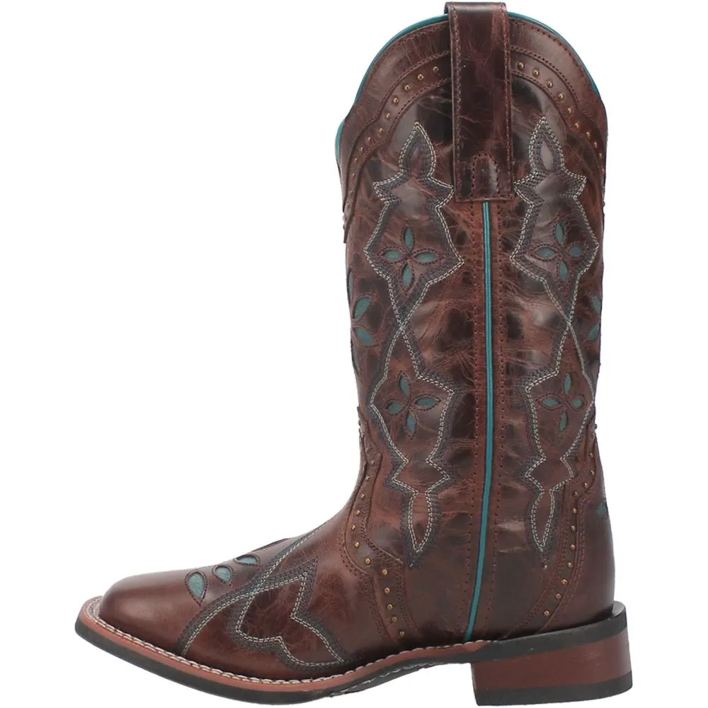 'Laredo' Women's 11 Gillyann Western Square Toe - Dark Brown