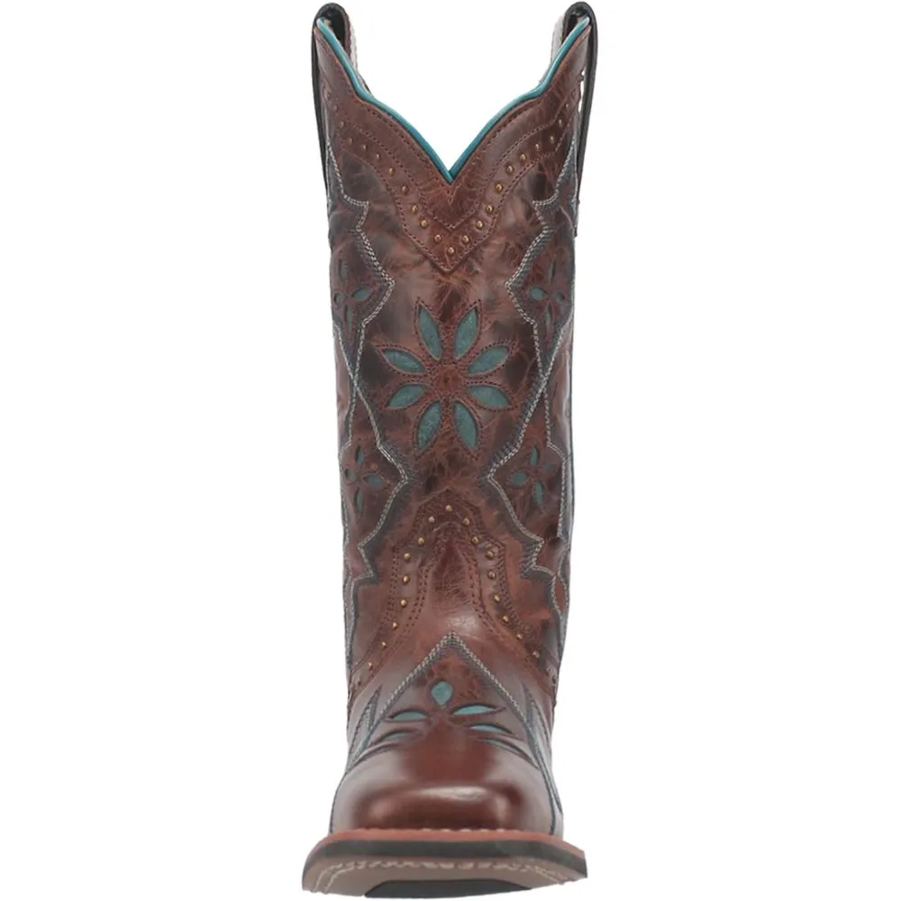 'Laredo' Women's 11 Gillyann Western Square Toe - Dark Brown