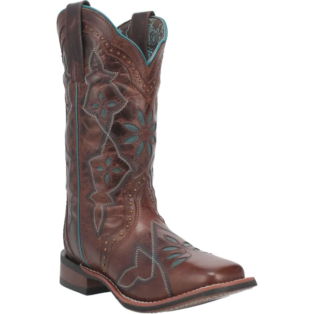 'Laredo' Women's 11 Gillyann Western Square Toe - Dark Brown