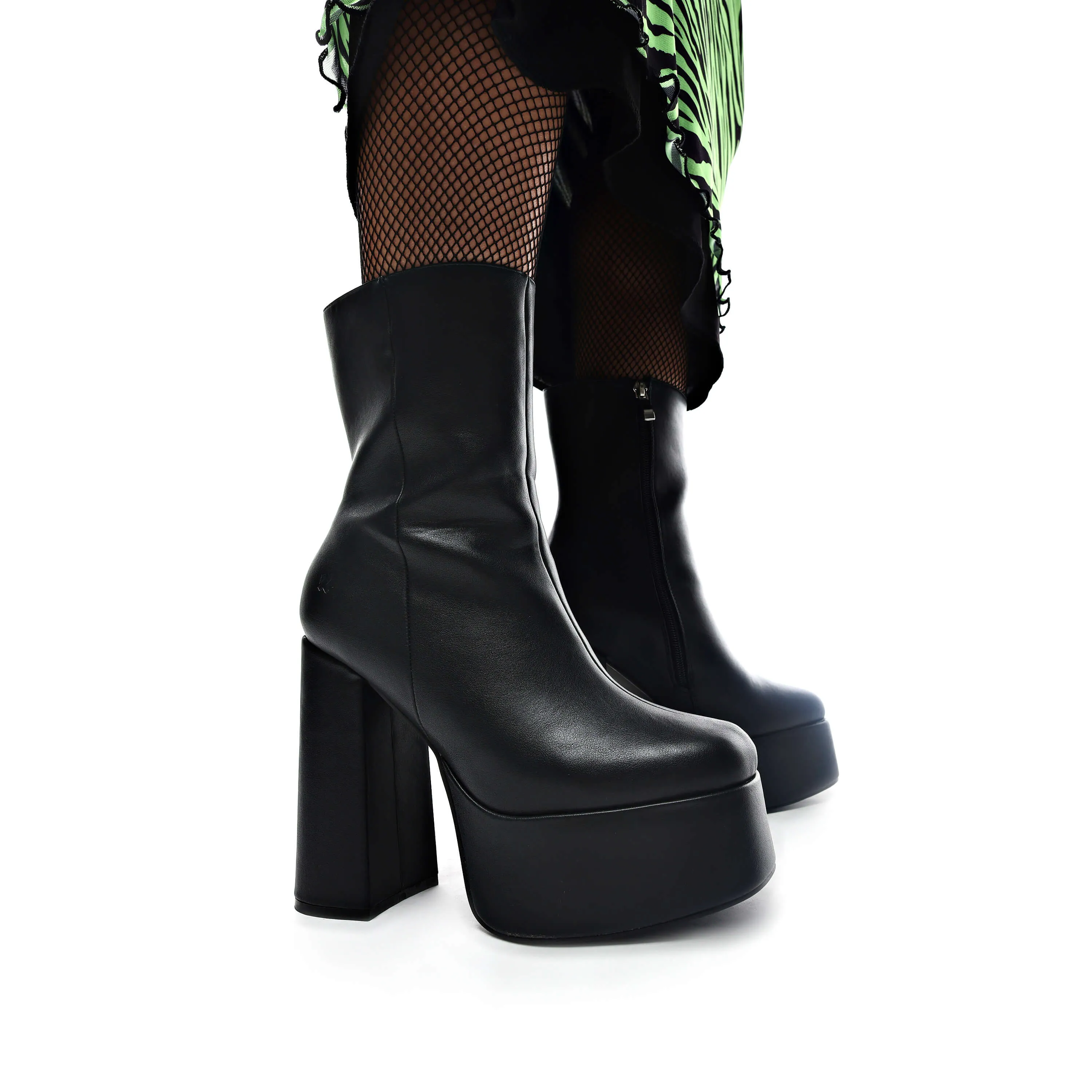 Lexus Black Platform Heeled Boots