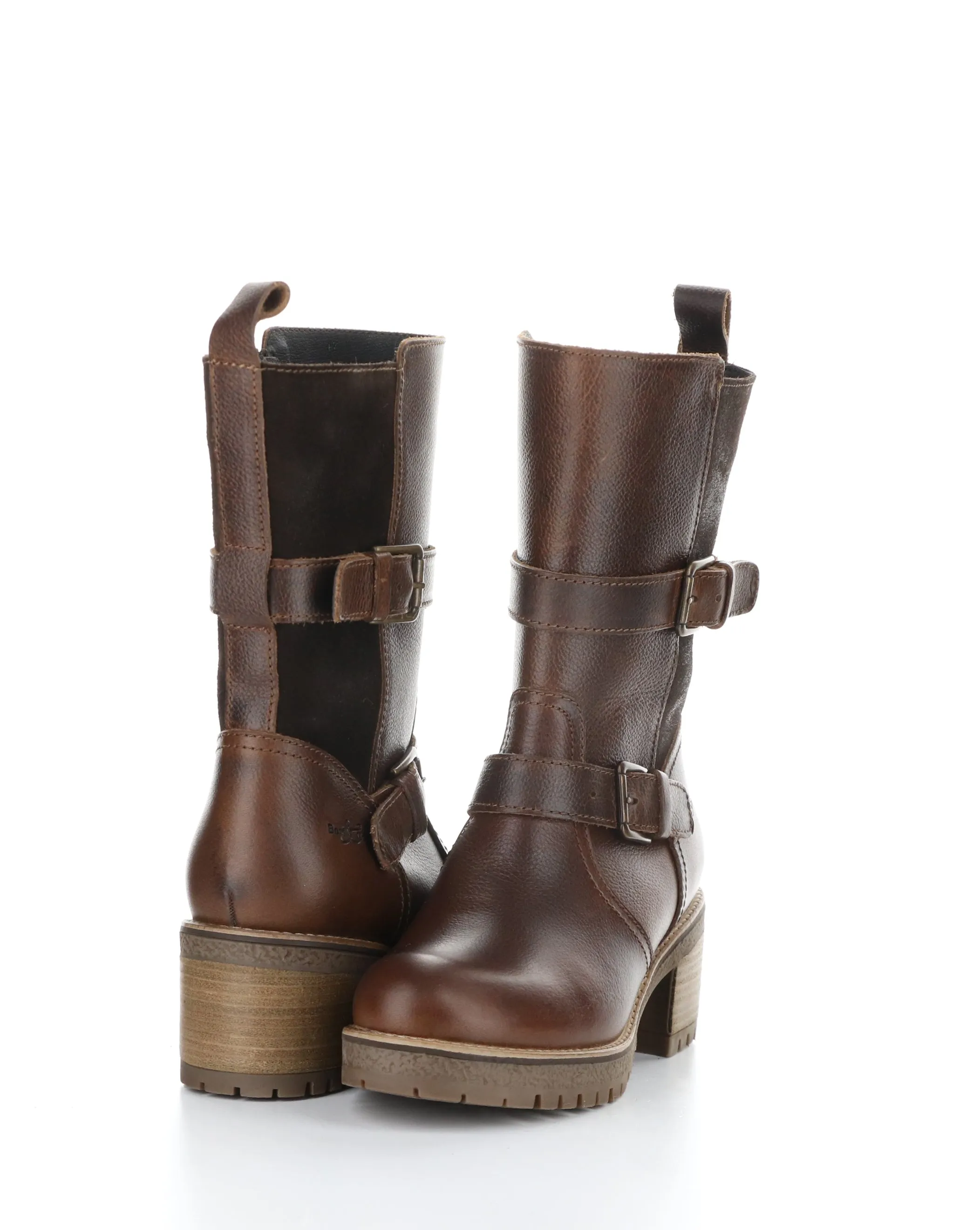 MAISE BRANDY/COFFEE Round Toe Boots