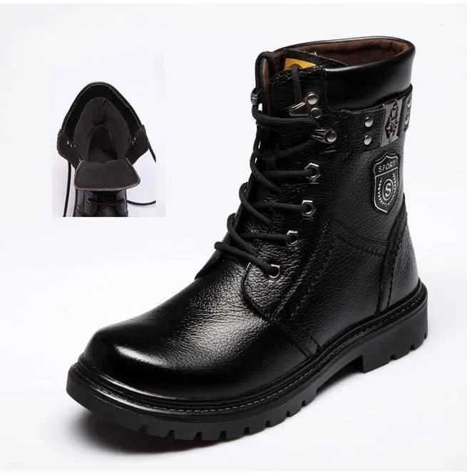 Men's Iron Buckle Strap Lace Up Martin Boots