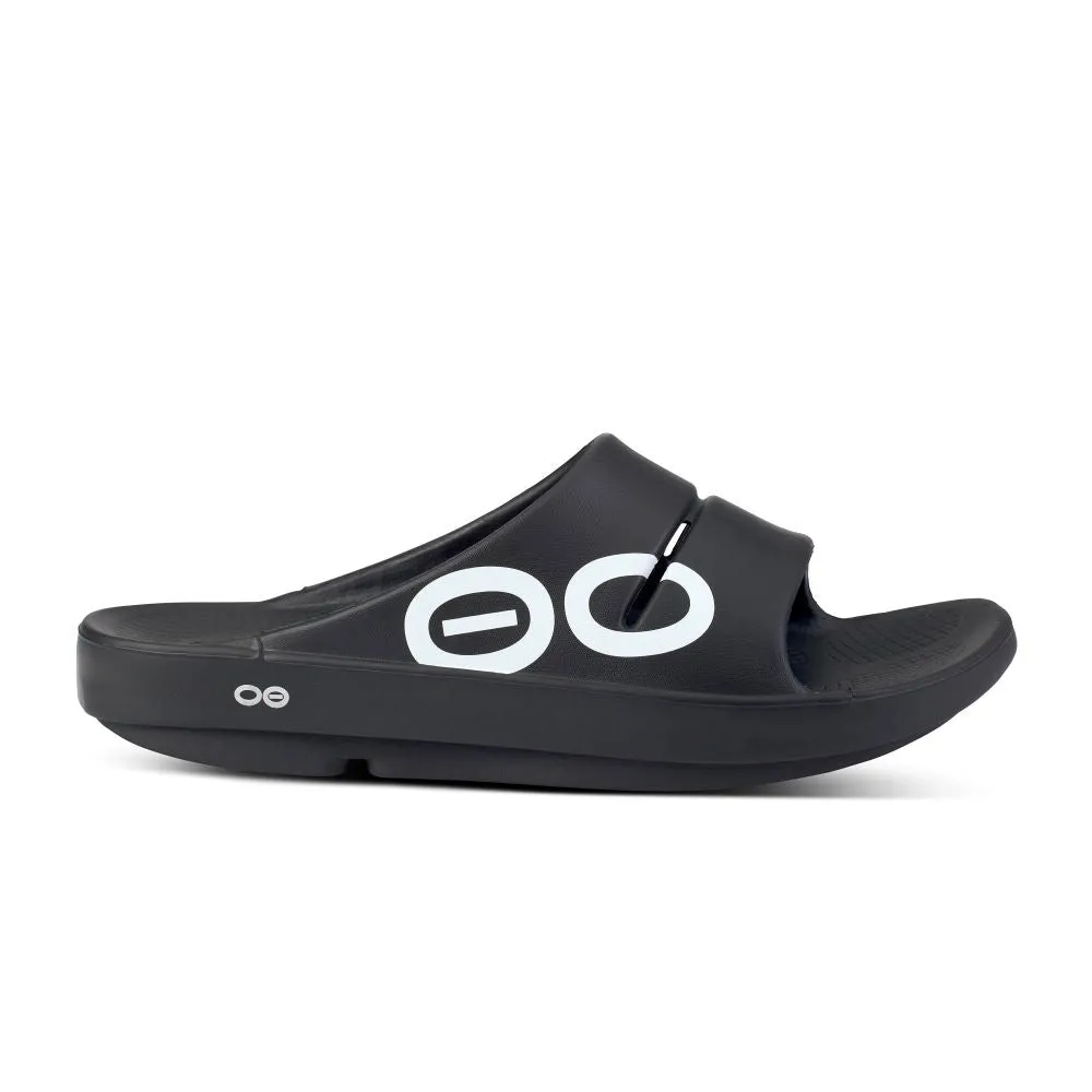 'OOFOS' Men's OOahh Sport Slide - Black / White