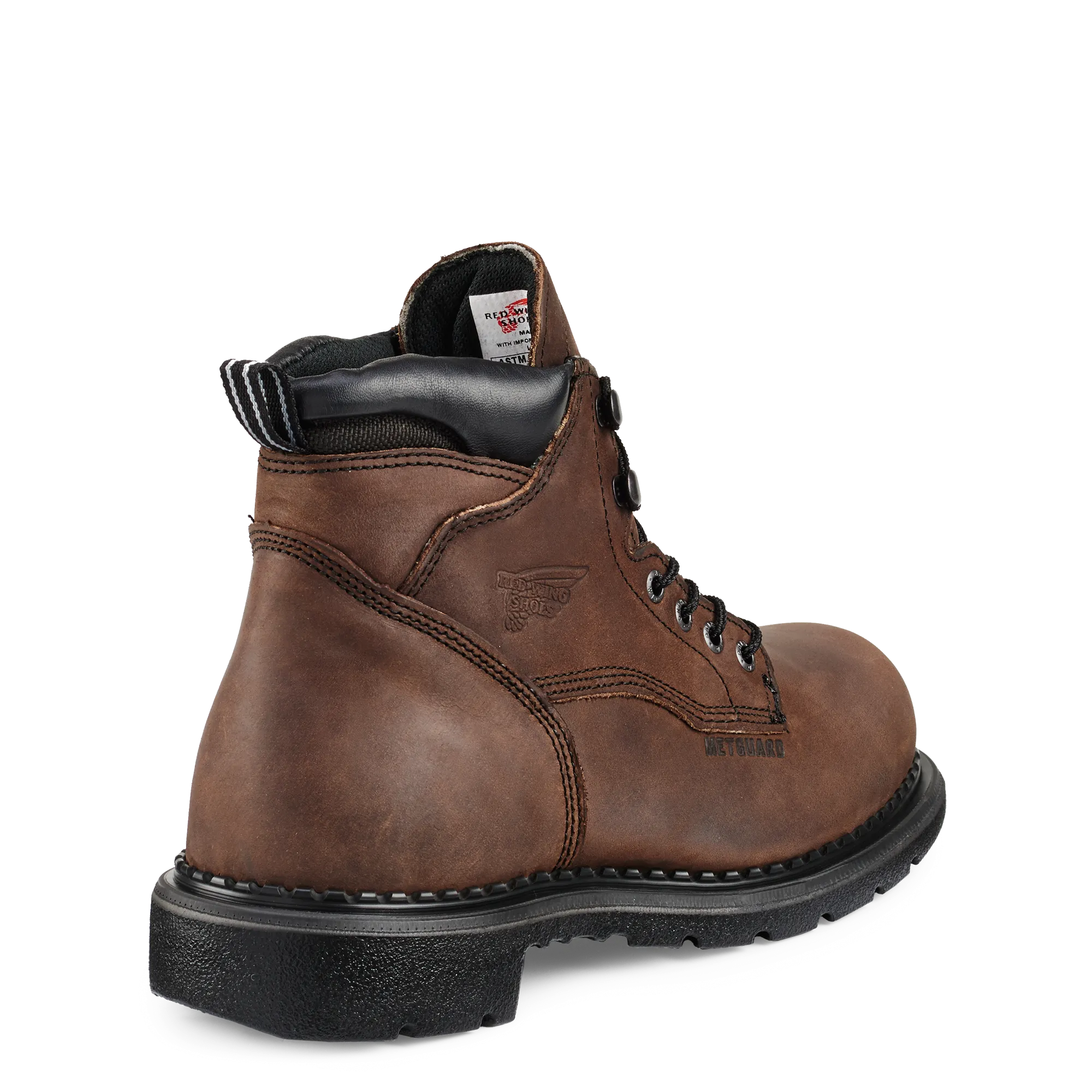 'Red Wing' Men's 6" SuperSole Int. Metguard EH WP Steel Toe - Brown / Black