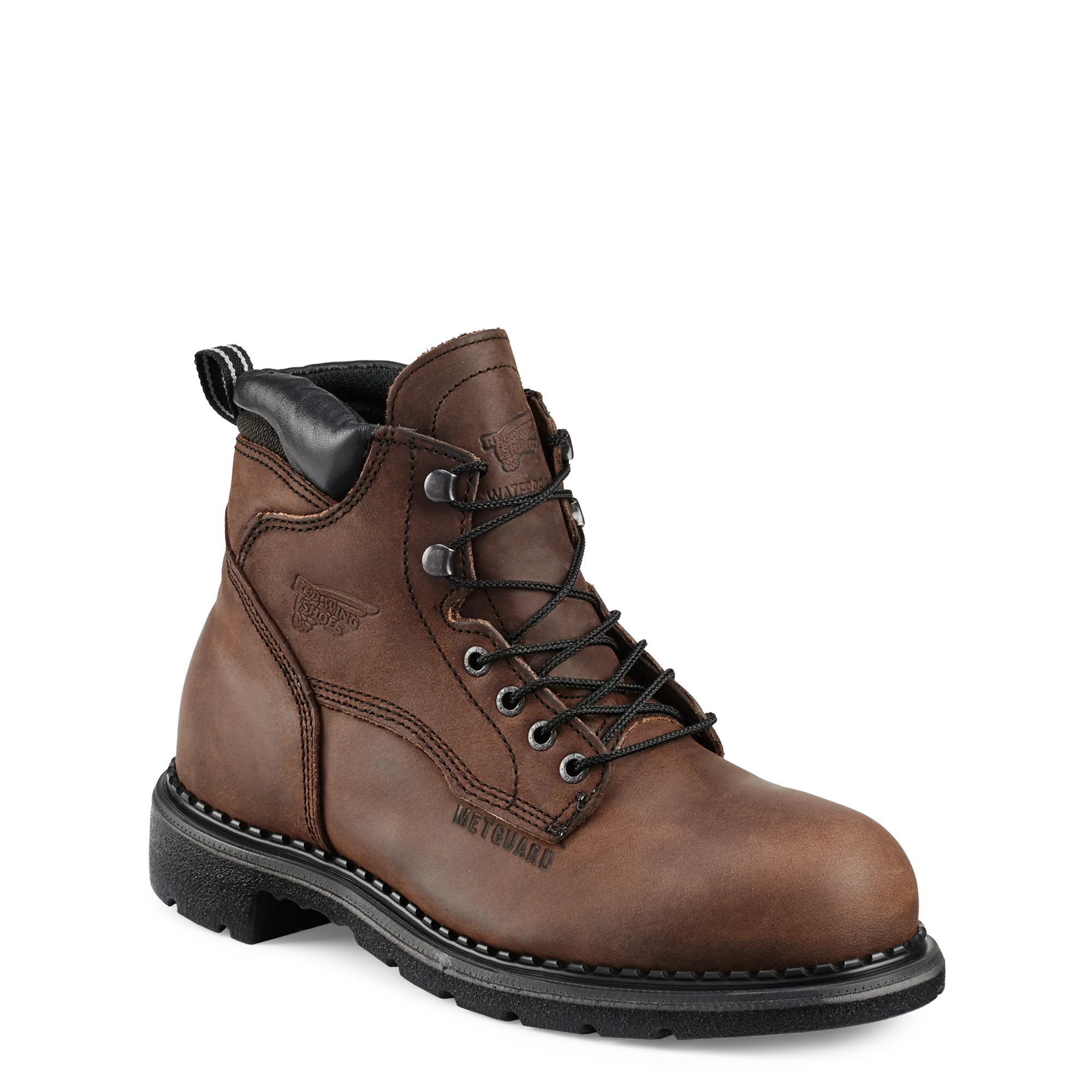 'Red Wing' Men's 6" SuperSole Int. Metguard EH WP Steel Toe - Brown / Black