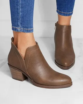 Retro Zipper Ankle Boots