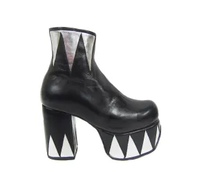 RINGMASTER Platform Ankle Boots - Black with Silver Details