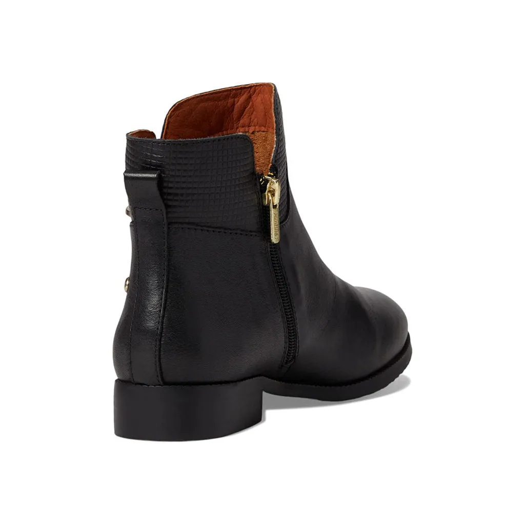 Royal Calfskin Leather Women's Zip Up Ankle Boots