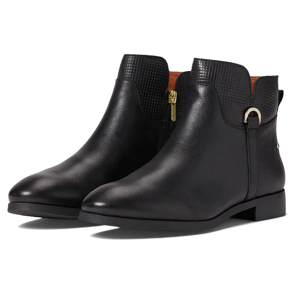 Royal Calfskin Leather Women's Zip Up Ankle Boots