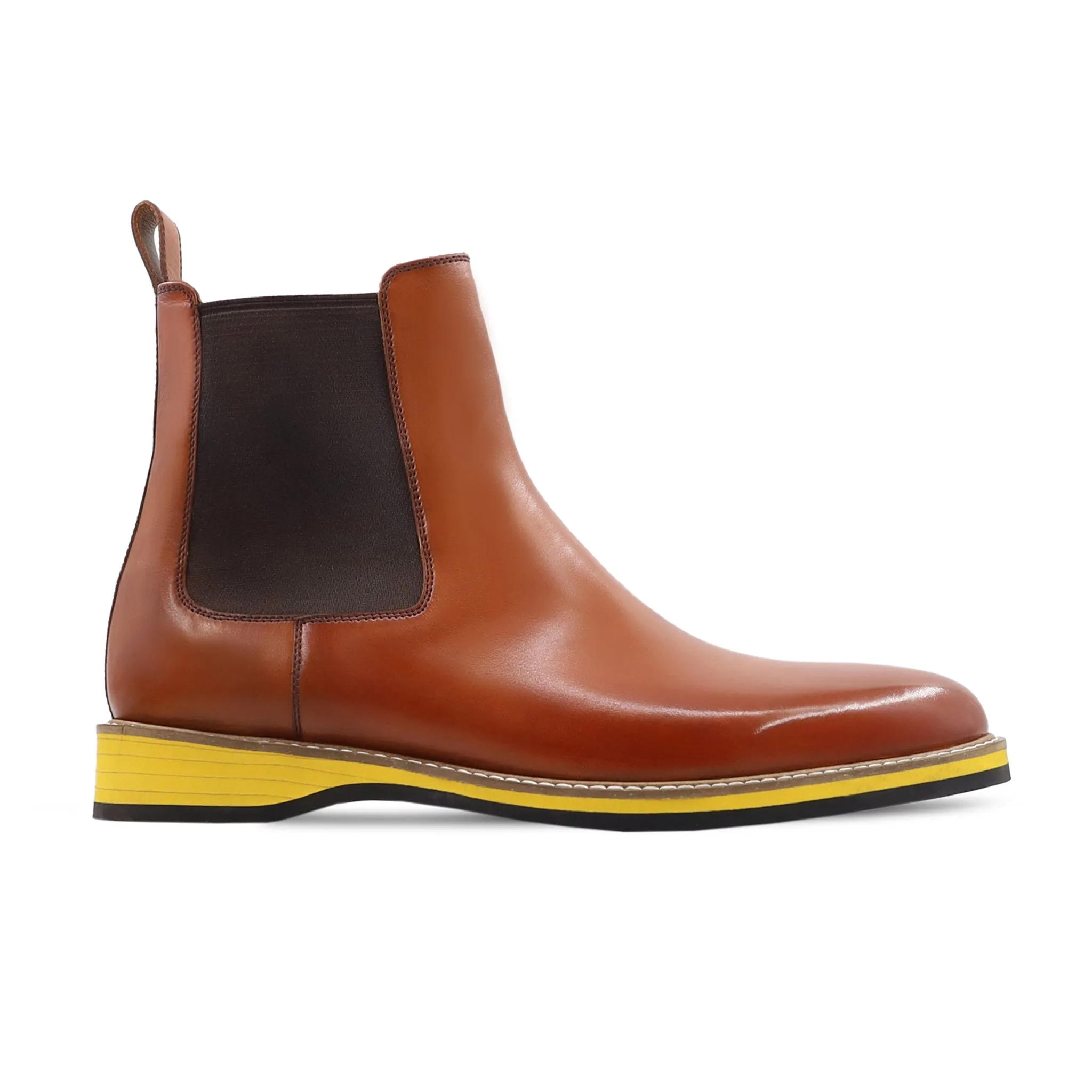 Skelef - Men's Tan Calf Leather Chelsea Boot