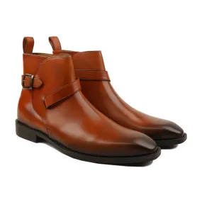 Smartno - Men's Burnish Tan Calf Leather Jodhpur Boot