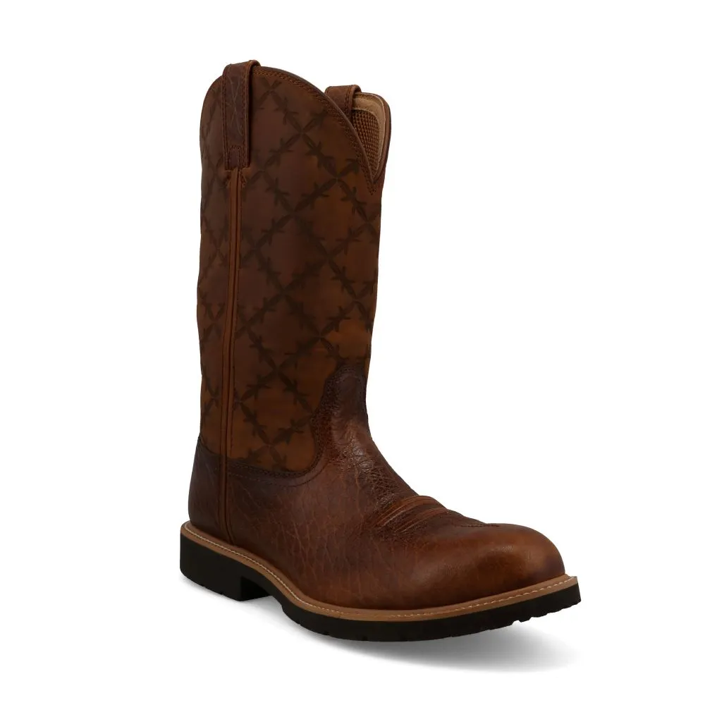 'Twisted X' Men's 12 Tech X Cellstretch Western Round Toe - Brown / Squash